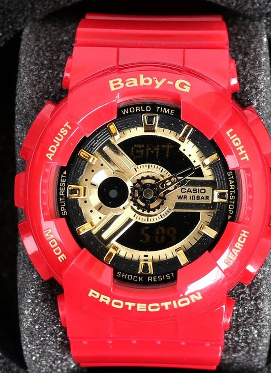 baby-g Red Gold Black Dial Watch