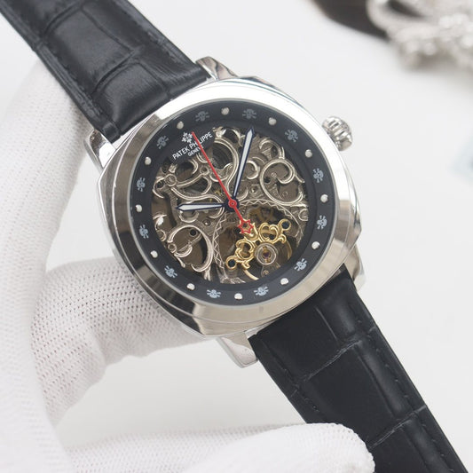 PATEK PHILIPPE Black Dial Strap Watch